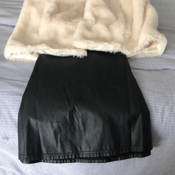 LOFT Dresses & Skirts - Loft- Faux leather a-line black mini skirt